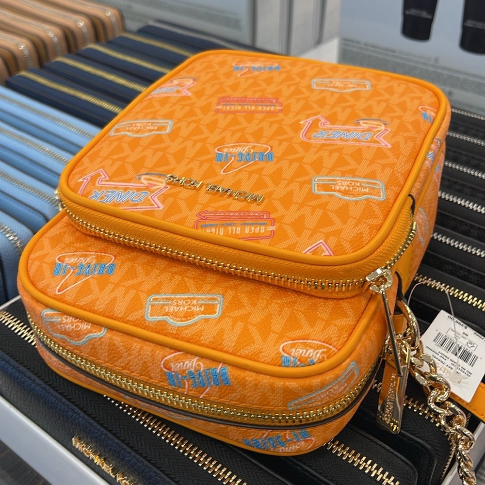 MICHAEL KORS Jet Set Md Printed Signature Logo Crossbody NS CHAIN XBODY Flight - Picture 11 of 16